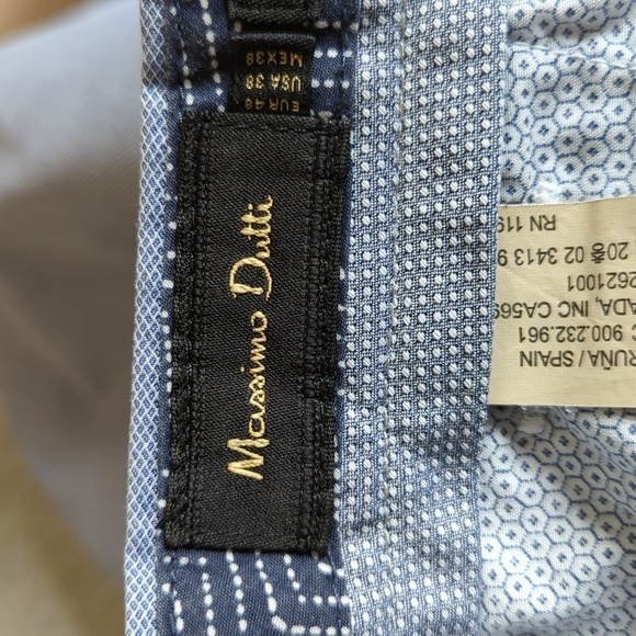 Massimo Dutti Men's Calidad Blue Textured Casual Fit Pants Size 38/34 - Picture 6 of 12